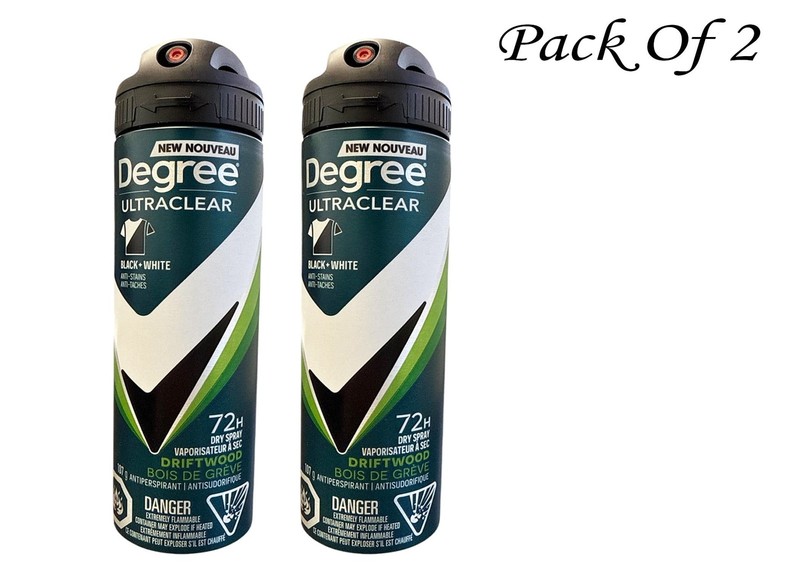 Degree for Men Black +White Driftwood Antiperspirant Dry Spray 107g (Pack Of 2)
