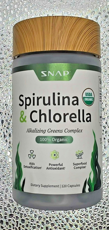 Snap Supplements Organic Spirulina and Chlorella – Protein Rich Blue Green Algae