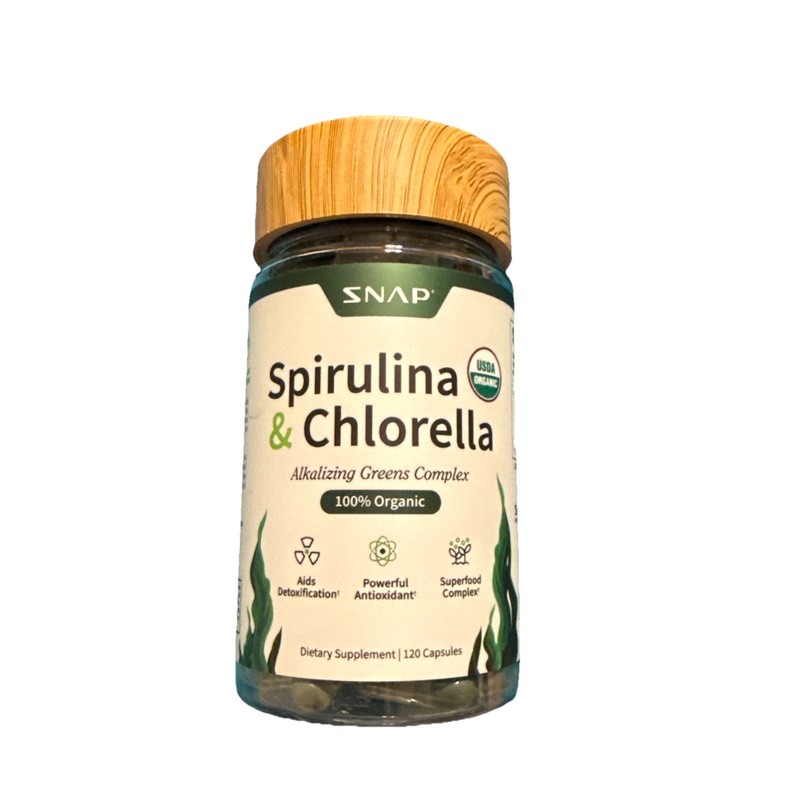 Organic Spirulina & Chlorella Alkalizing Greens Superfood Complex 120 Capsules