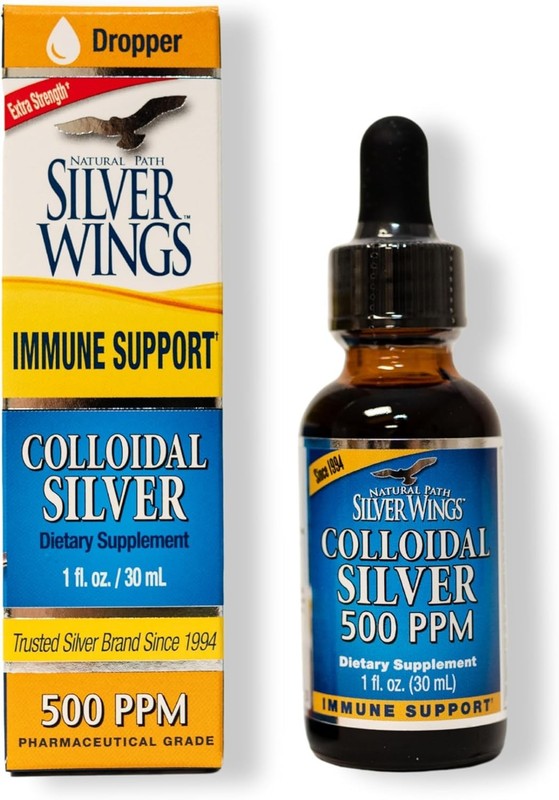 Colloidal Silver 500PPM, Amber Brown Liquid Immune Support, 1 Fl Oz Pack of 1 gallery