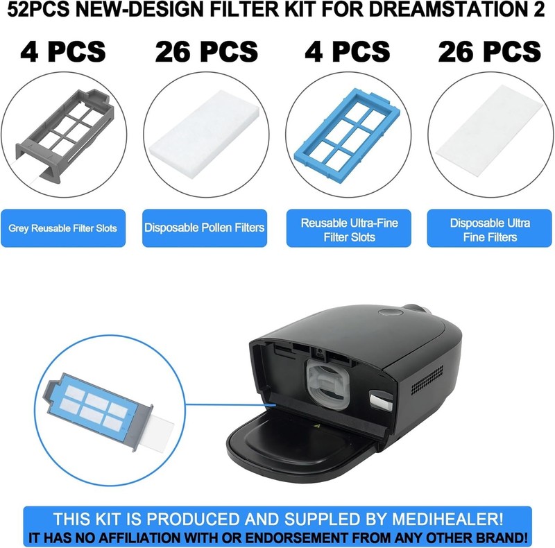 52PCS CPAP Filters for Dreamstation 2- Replacement Filters Compatible with Dream gallery
