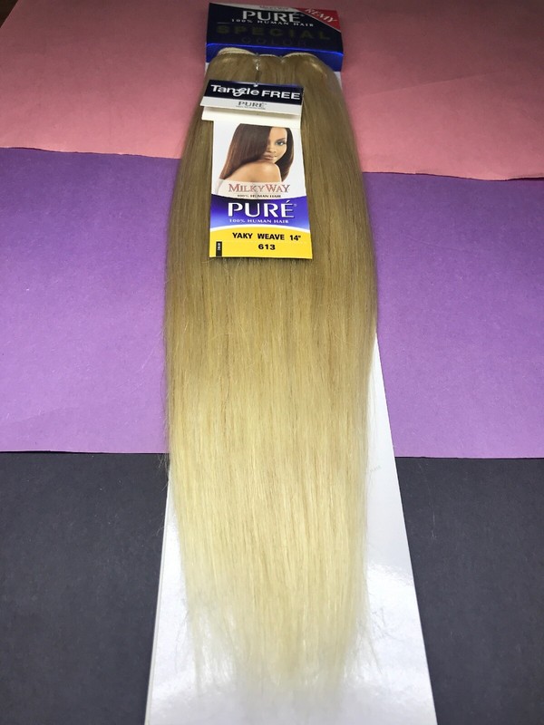 Milky Way PURE SPECIAL COLOR Human Hair Weave Extension Yaky_14″_#613
