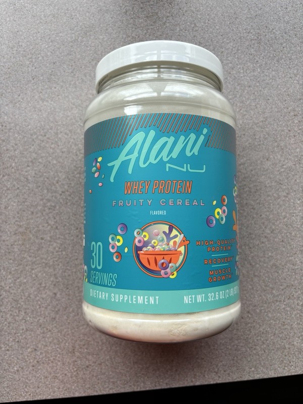 Alani Nu Whey Protein Powder Fruity Cereal 32.6 oz 30 Servings Low Sugar