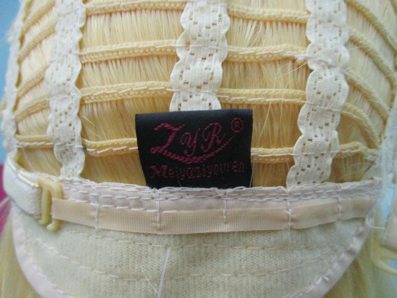 14" blonde and black two tone heat resistant long BOB lob style WIG by ZYR - NWT gallery