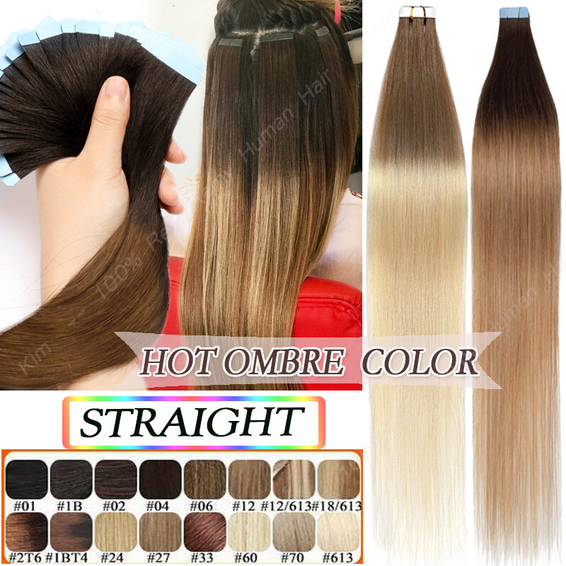 80PCS 200G Thick Tape In Real Remy 100% Human Hair Extension Full Head Skin Weft gallery