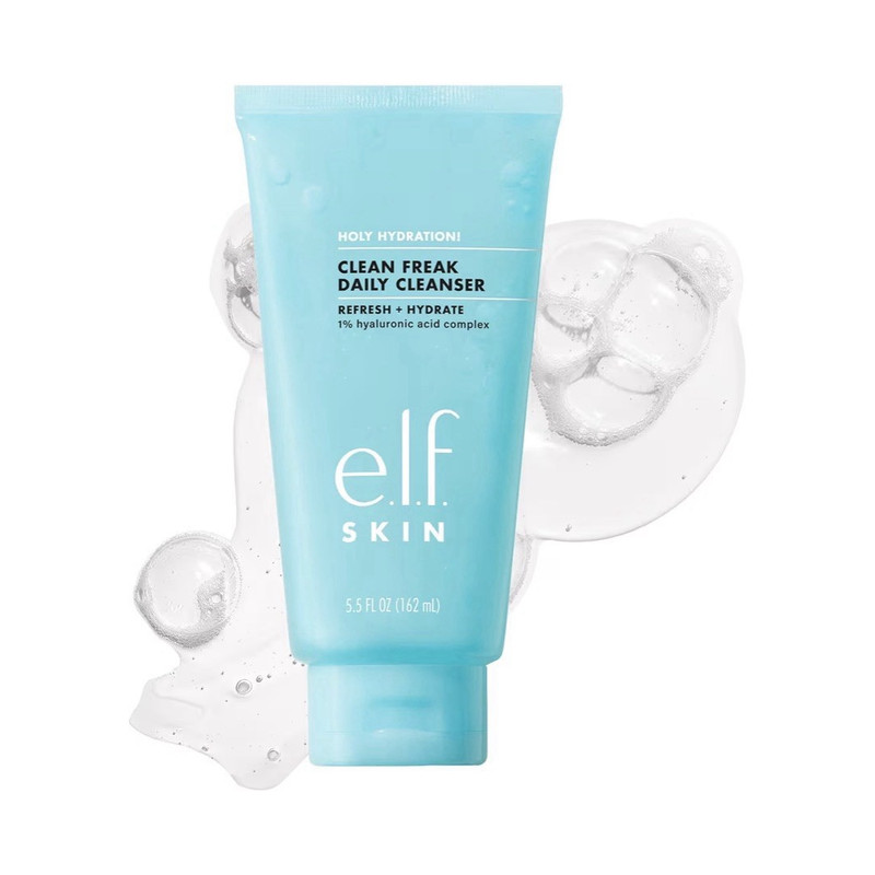 e.l.f. Holy Hydration Clean Freak Face Cleanser, Hyaluronic Acid, 5.5 fl oz