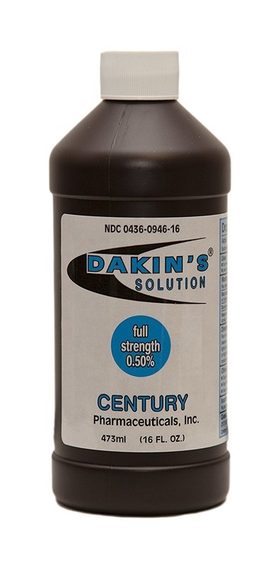 Dakin’s Solution Full Strength Sodium Hypochlorite 0.5% Wound Cleanser 16 Ounce
