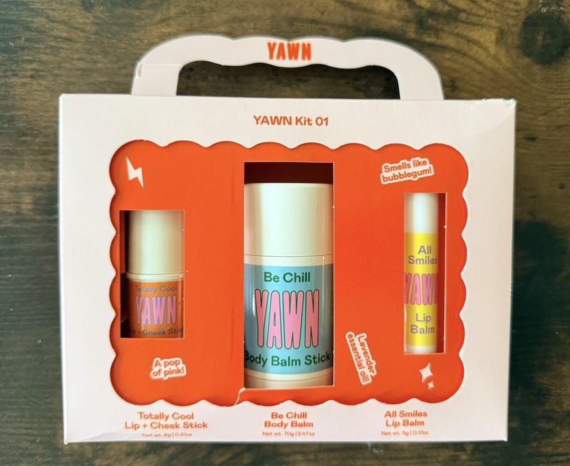 YAWN Kids Skin Care Set. Lip + Cheek Stick, Body Balm Stick, Lip Balm