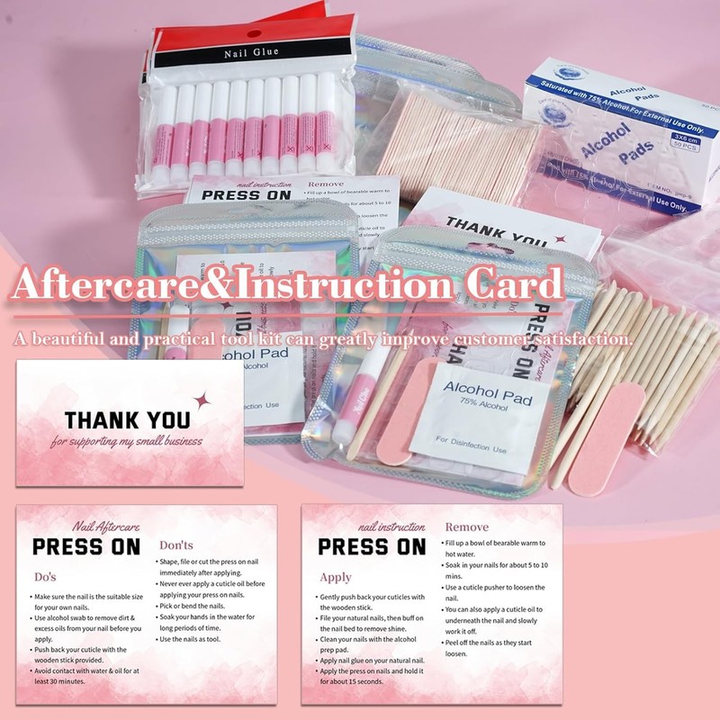 Effortless 50-Piece Pink Nail Prep Kit with Instructions - Perfect for Pros gallery