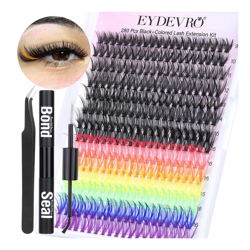 Lash 280 count (Pack of 1), Black, Pink, Orange, Yellow, Green, Blue, Purple