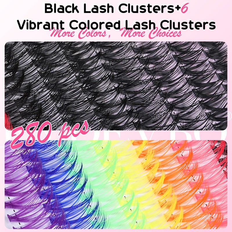 Lash 280 count (Pack of 1), Black, Pink, Orange, Yellow, Green, Blue, Purple gallery
