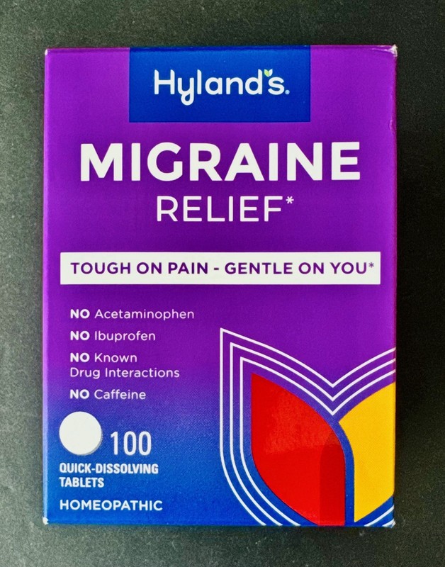 Hyland’s Migraine Headache Natural Pain Relief Tablets 100 Count, BB:02/2027