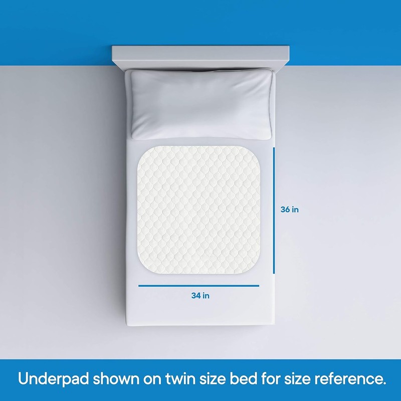 Ultra Soft 4-Layer Washable and Reusable Incontinence Bed Pad - Waterproof Bed gallery