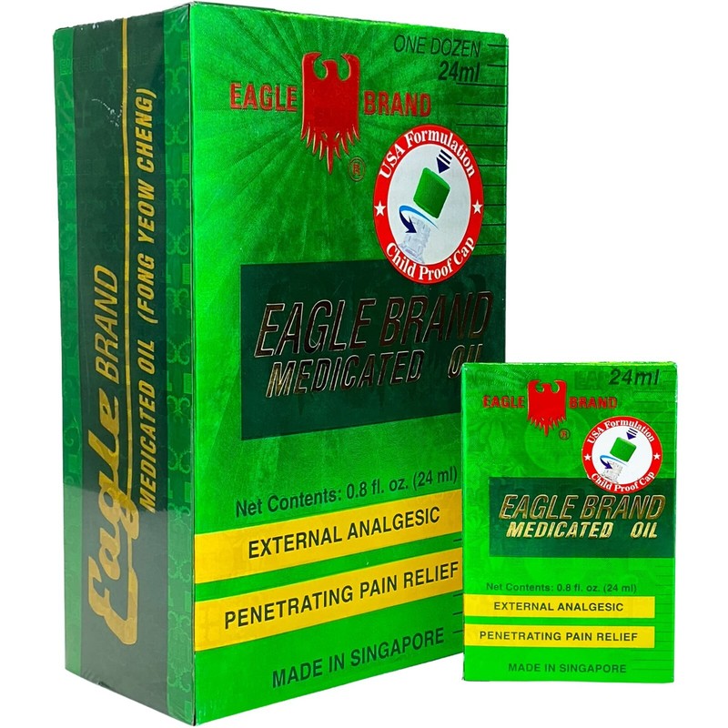 Eagle Brand Medicated Oil 24ml Bottle x 12 – Dau Xanh Con O = 1 Lo 12 chai 2023