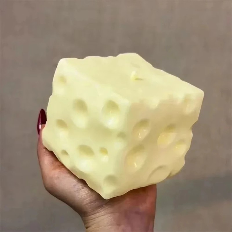 Jumbo Squishy Cheese Block(2pack), Stress Relief Squeeze Toy Gifts , Cyber Deal gallery