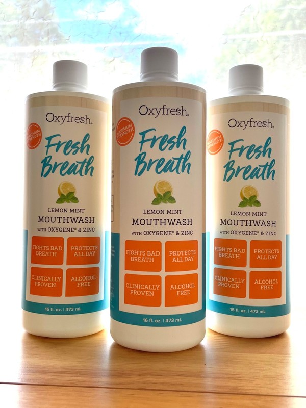 3-PACK | OXYFRESH Lemon Mint Mouthwash 16oz Fluoride Free Oral Rinse Bad Breath