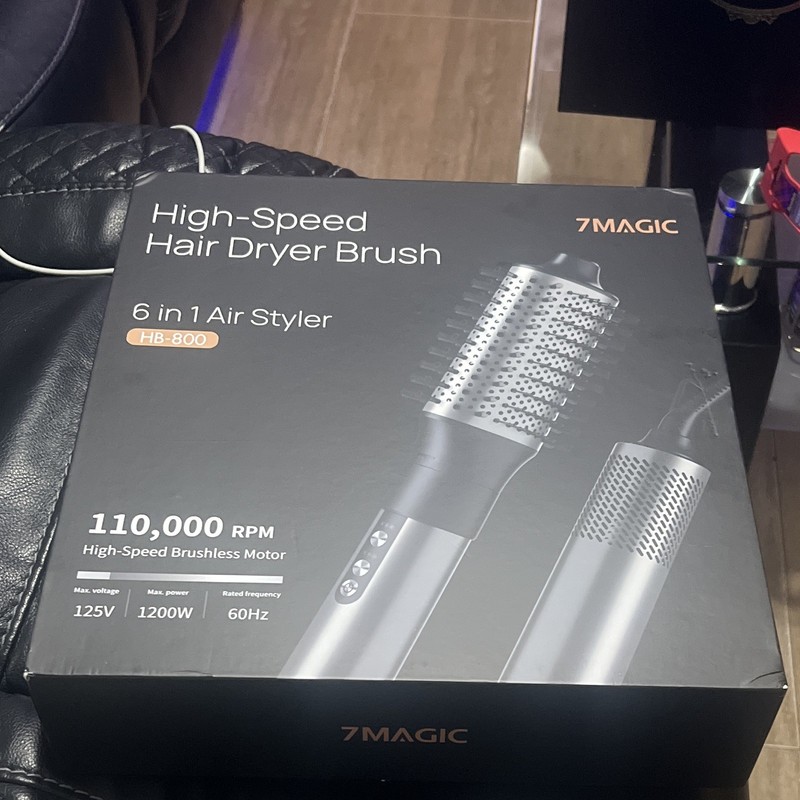 7MAGIC HB-800 6-in-1 High-Speed Brush Dryer 1200W Ionic Gold