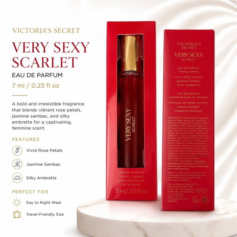 VS Very Sexy Scarlet Eau de Parfum Travel Spray 0.23 fl oz 7 ml Women’s Perfume gallery