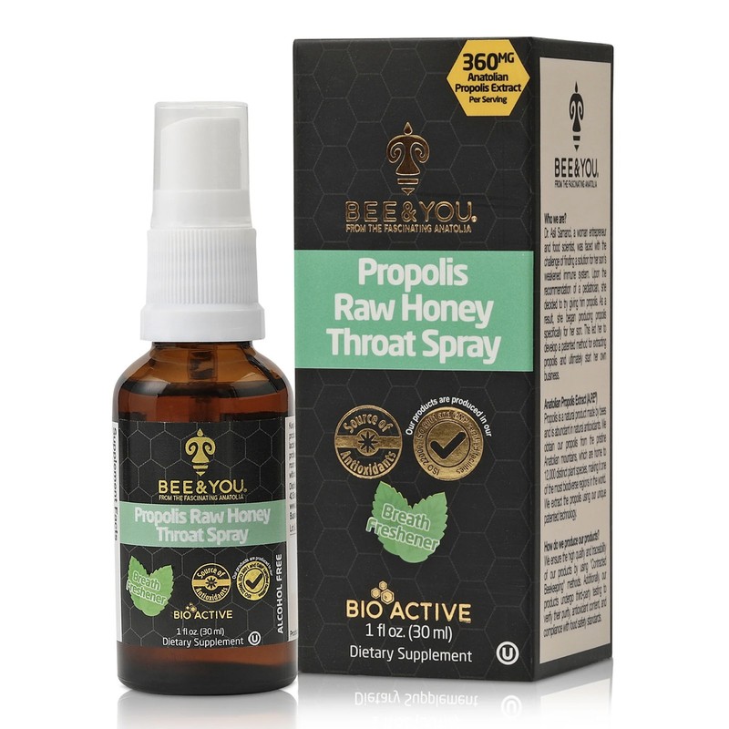 Bee & You Propolis Raw Honey Throat Spray 1 fl oz EXP 11/2027