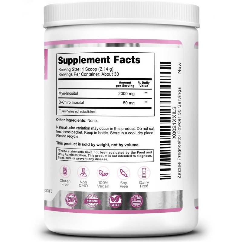 Myo-Inositol & D-Chiro-Inositol Fertility Powder, 30 Servings, Vegan, Non-GMO gallery