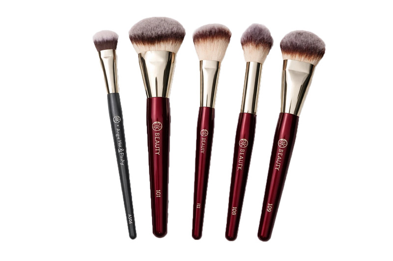BK Beauty 5pc Brush Set 101 A506 Kitten Paw 108 109 112 Foundation Concealer Kit