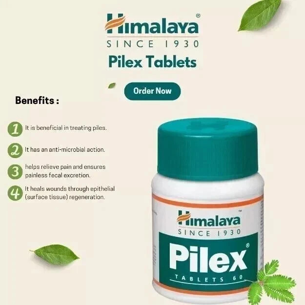 Himalaya Pilex Tablets Ayurvedic Herbal Wellness 60 Tabs Pack of 10 Exp Jul 2027 gallery