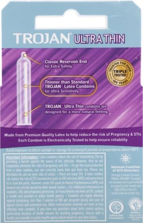 Ultra Thin Lubricated Condoms - Trojan Sensitivity 3 Pack for Enhanced Sensation gallery