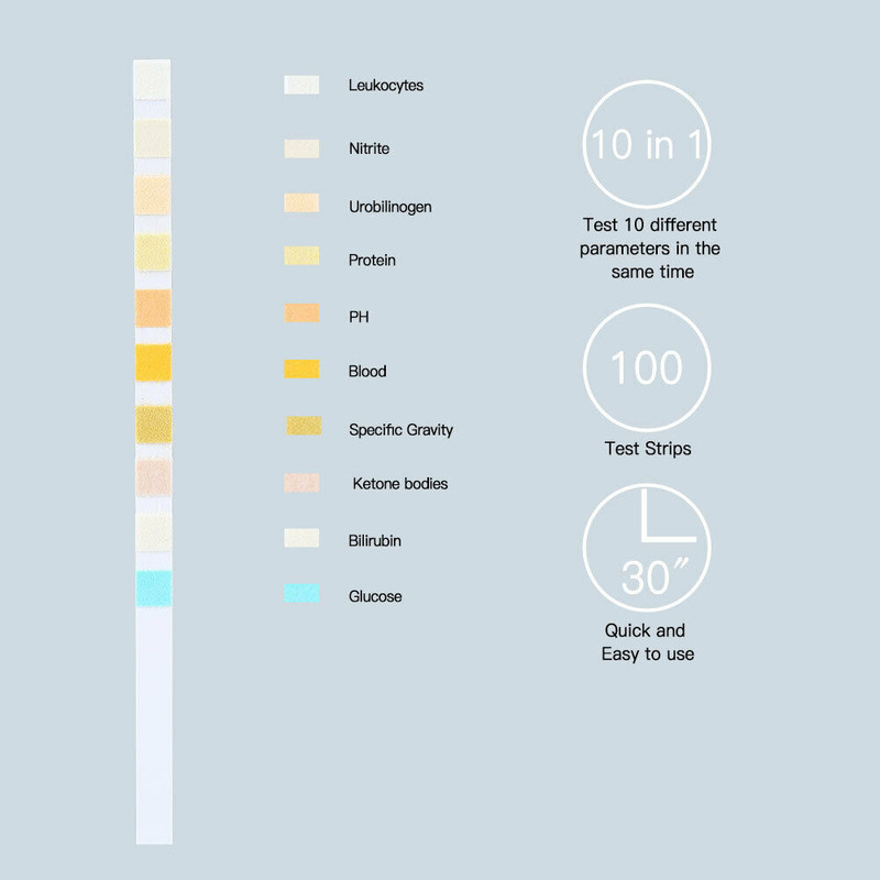 100PCS/1Box Urs-10T Urine Dipstick 10 Parameter Test Strips Urinalysis Reagent gallery