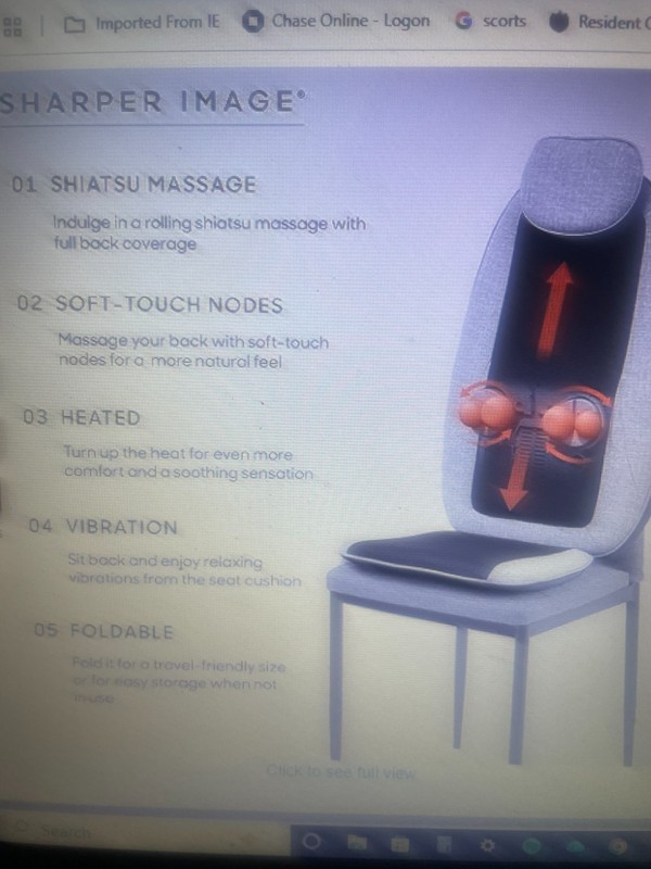 Sharper Image 4-Node Shiatsu Massager Seat Topper SEALED NEW IN BOX