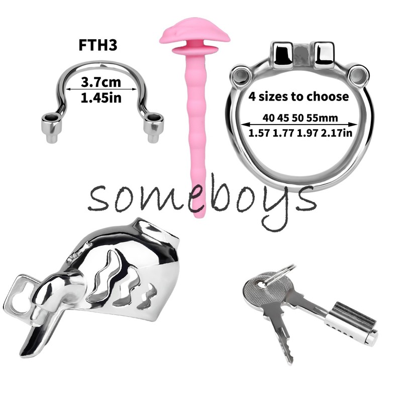 FRRK Silicone Plug PA Lock Piercing Chastity Cage Device Breathable Lock PA Ring gallery