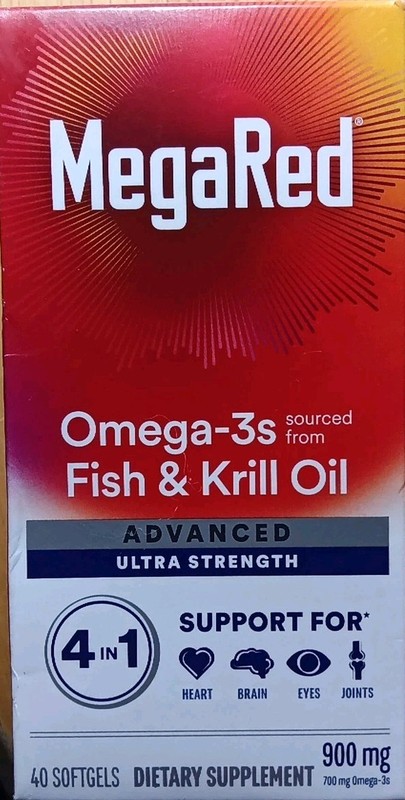 MEGARED OMEGA-3 700MG KRILL OIL 900MG HEART HEALTH DIETARY SUPPLEMENT 40 SOFTGEL
