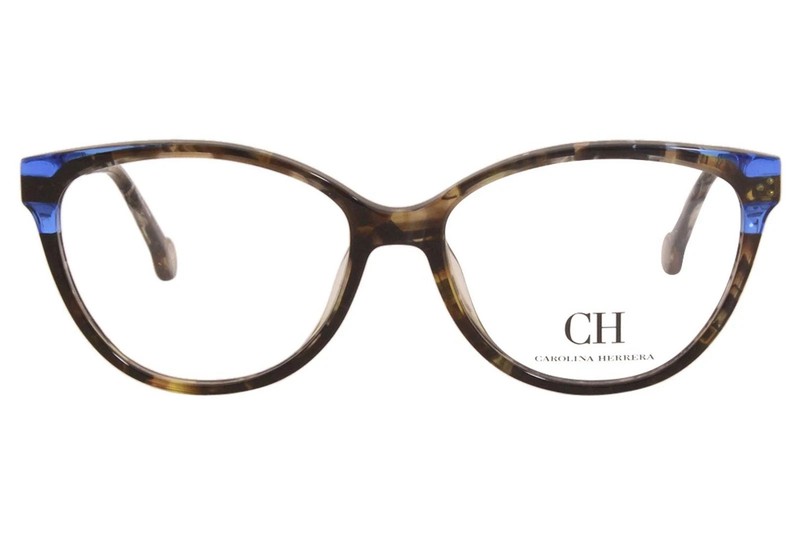 NEW Carolina Herrera VHE 851K 0743 Tortoise & Blue Eyeglasses 53/15/140 gallery