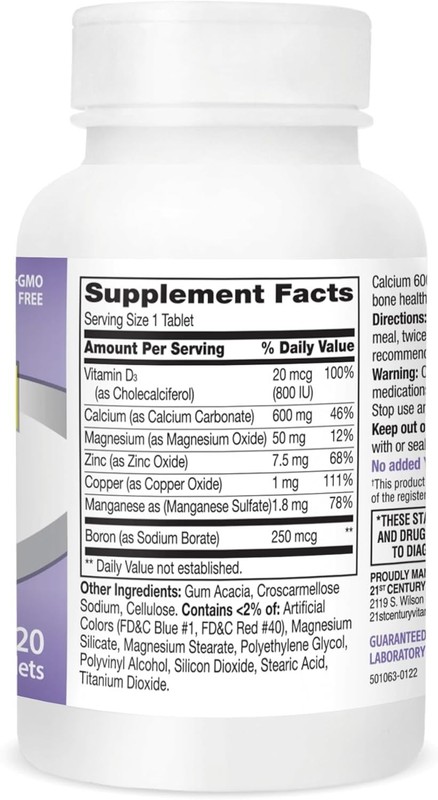 Economy Calcium Supplement - 120 Caplets with Vitamin D3 & Essential Minerals gallery