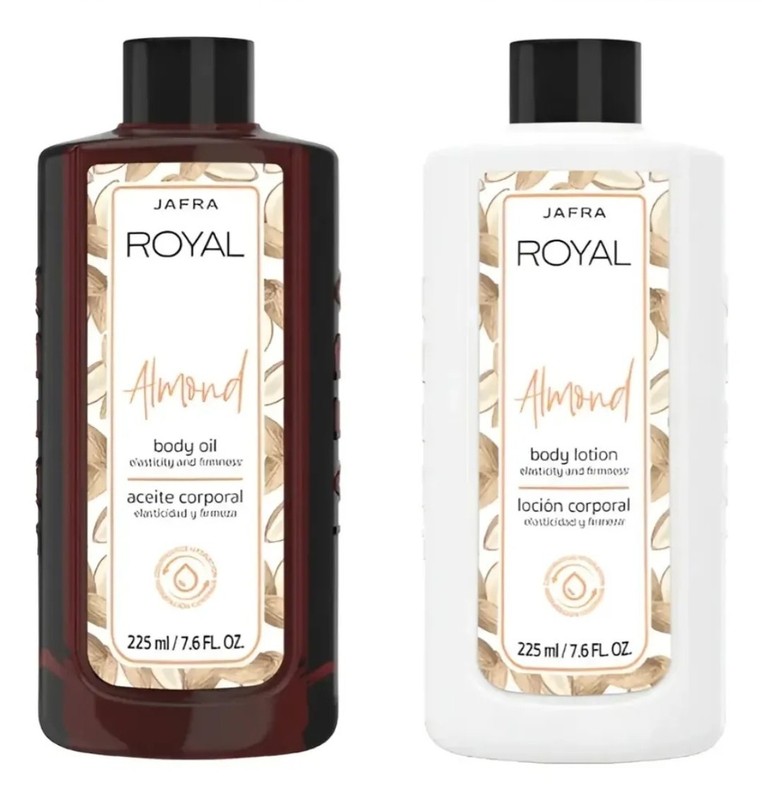 Set Jafra Royal Almond Body Oil And Body Lotion 7 oz/220 Ml