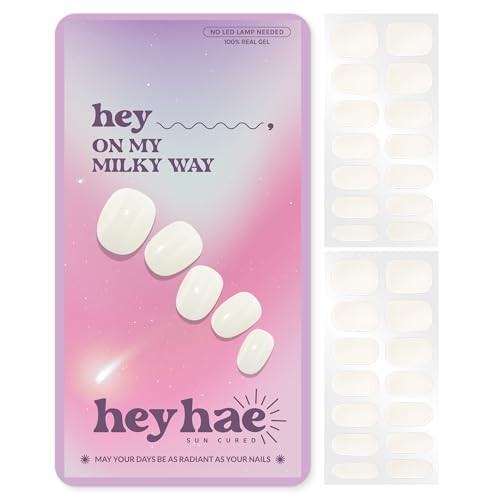 Semi Cured Gel Nail Strips | No LED Lamp Needed | White, Jelly | Easy Apply & gallery