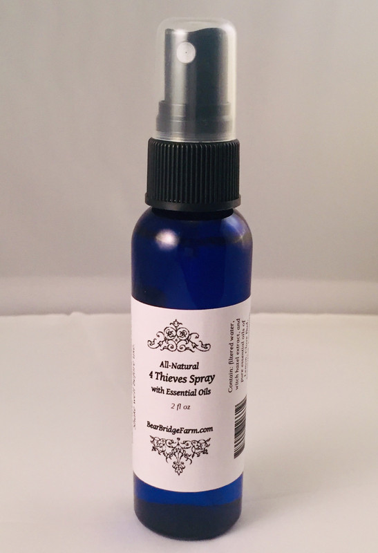 4 Thieves Spray with essential oils, All Natural, Bear Bridge Farm, 2 fl oz