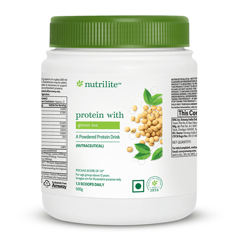 Amway Nutrilite Protein 500gm with Green Tea Weight Loss & Essential Nutrients