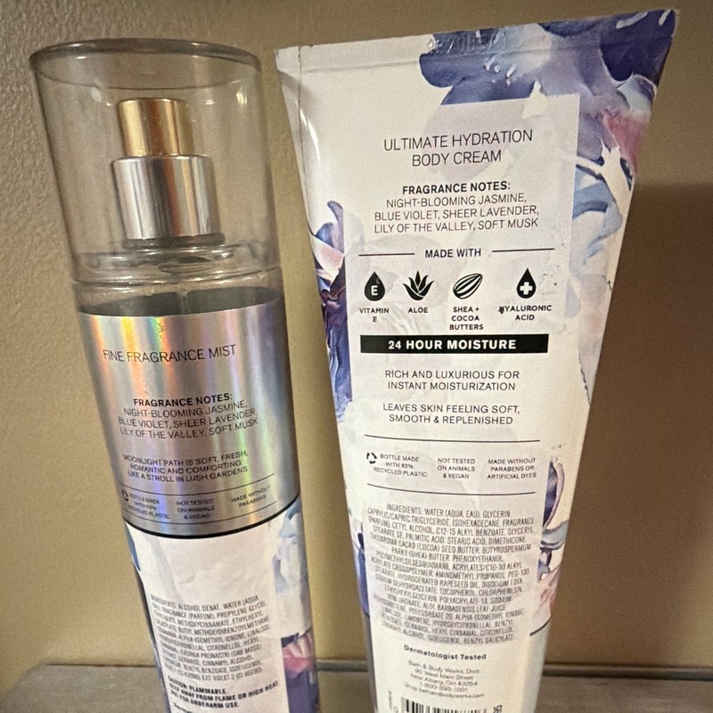 Bath & Body Works Moon Light Path Mist & Body Cream Set 8 oz Floral gallery