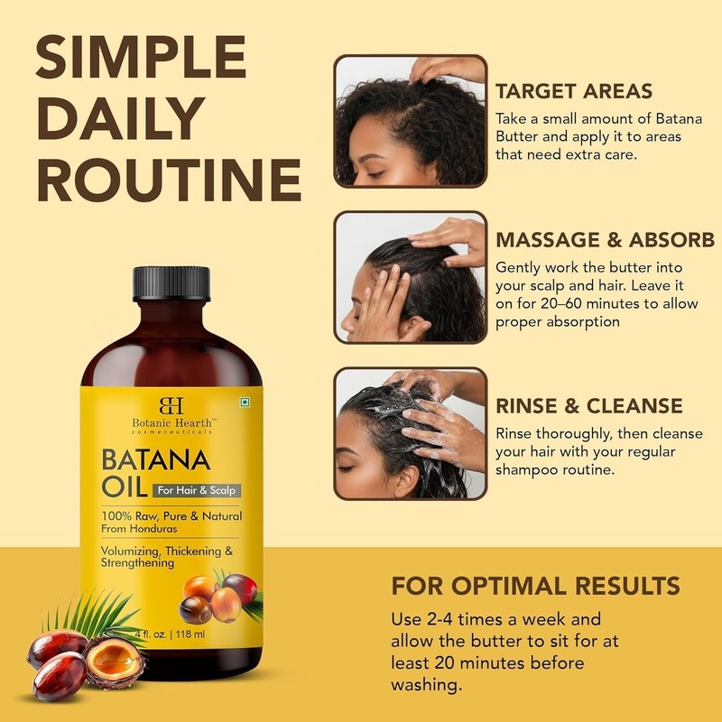 Batana Oil for Hair Growth & Hair Treatment Oils 4 Fl Oz | Dr Sebi Inspired, ... gallery