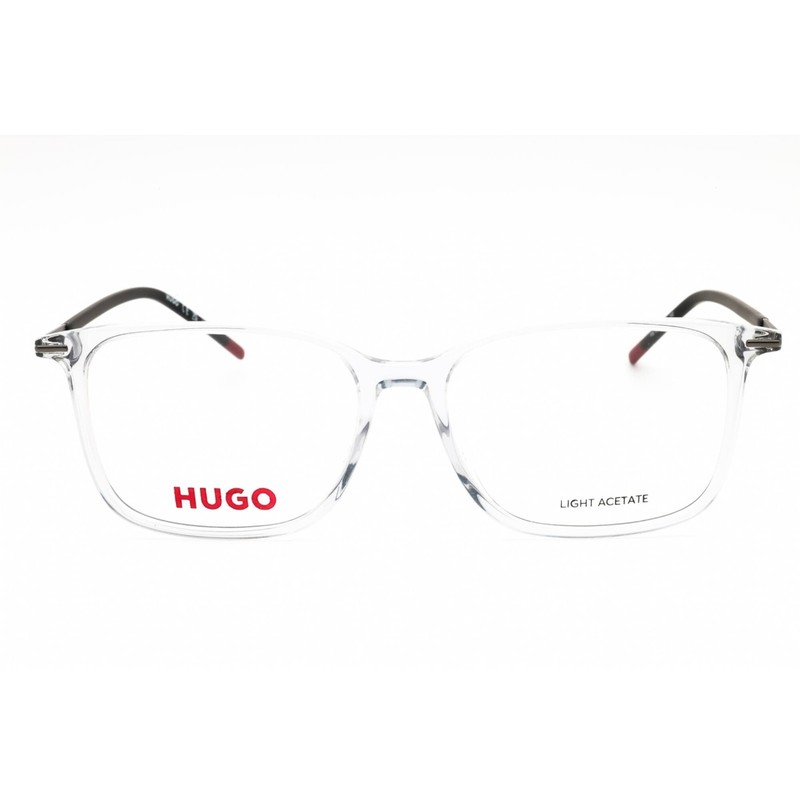 Hugo Men's Eyeglasses Grey Plastic Square Frame Clear Demo Lens HG 1271 0KB7 00 gallery