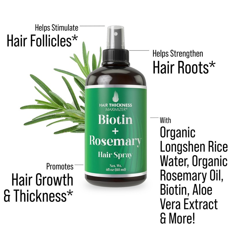 Vegan Biotin & Rosemary Oil Hair Growth Spray - Leave-In Conditioner for Thinnin gallery