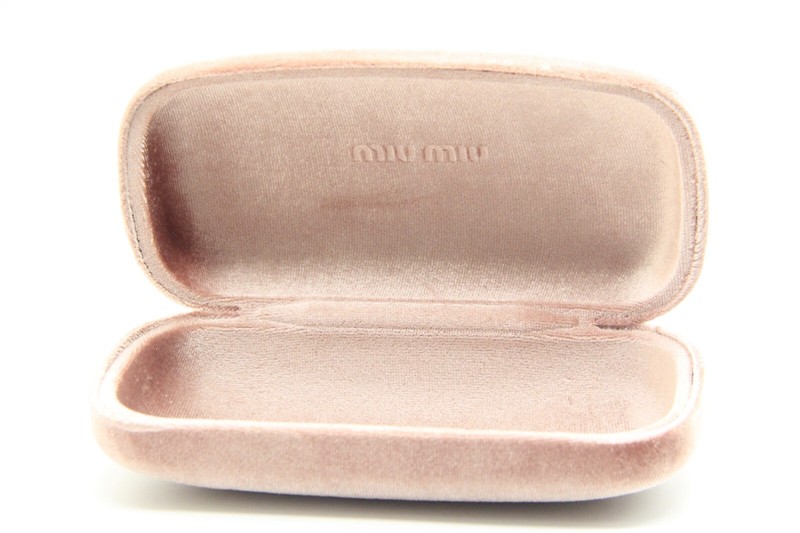 NEW MIU MIU AUTHENTIC EYEGLASSES GLASSES HARD LARGE VELVET PINK CLAMSHELL ONLY gallery