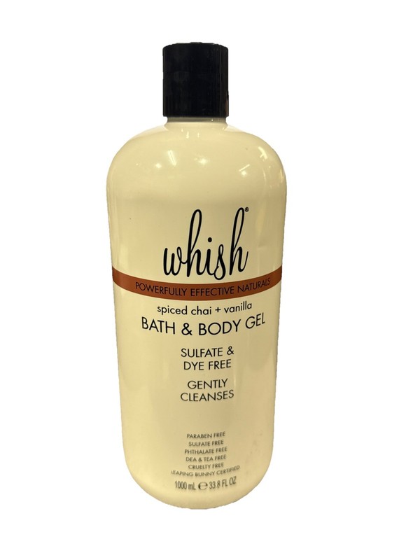 Whish Spiced Chai + Vanilla Bath & Body Gel – 33.8 fl oz (SEALED)