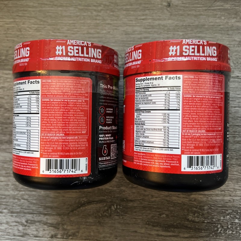 Six Star Pre-Workout Explosion 2.0 -Fruit Punch- 2 Ct (9.52 Oz Each) - EXP 06/27 gallery