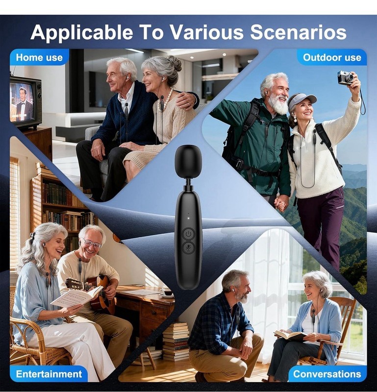 In-Ear Hearing Amplifier ITE Noise Reduction 7 Settings Rechargeable Black gallery
