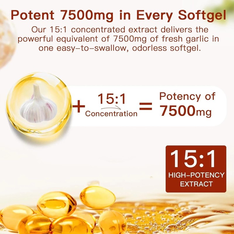 Odorless Garlic 7500mg Per Servings,300 Softgels (250 mg per Softgel) gallery