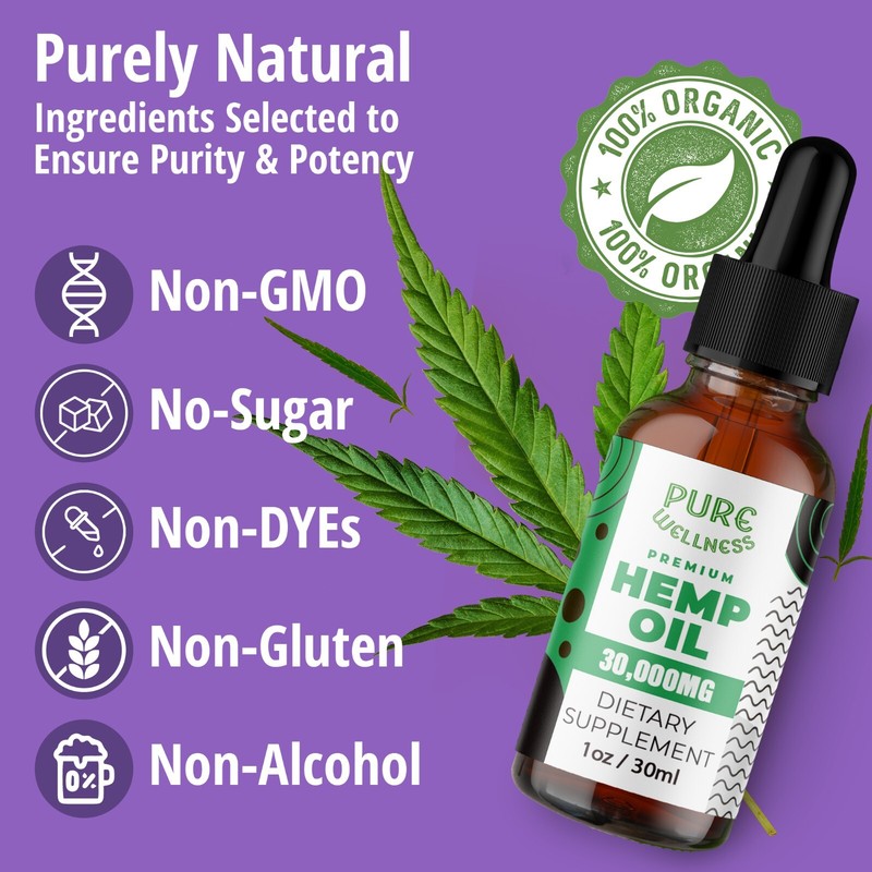 USDA Organic Hemp Oil | Cold-Pressed | Stress Pain Sleep | 5-Pack | Made in USA gallery
