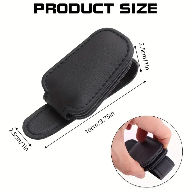 NEW Magnetic Leather Sunglasses Holder for Car Sun Visor Eyeglass Hanger Clip gallery