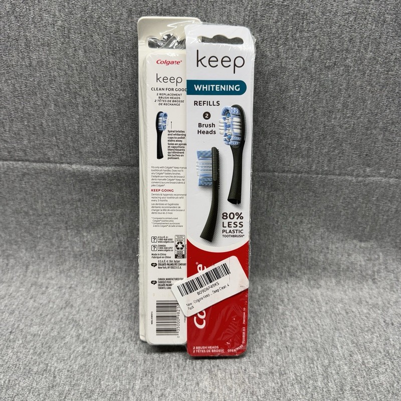 Colgate Keep Whitening Toothbrush Refills 4 Brush Heads 80% Less Plastic New