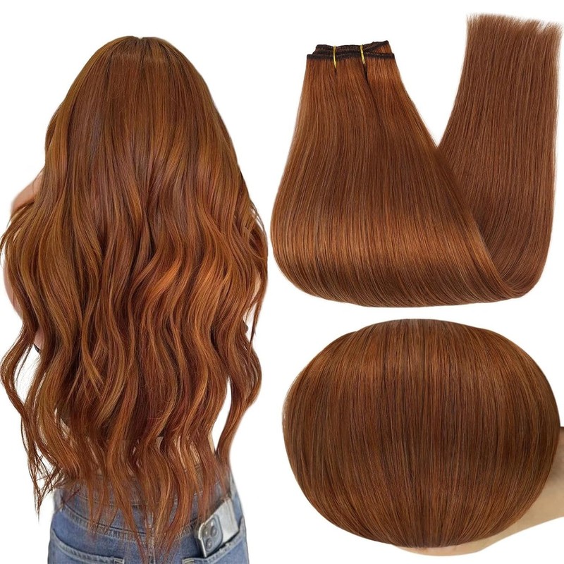 100g Weft Hair Bundles Sew In 100% Remy Human Hair Extensions Double Weave Thick gallery